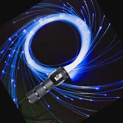 AZIMOM Látigo de Danza de Fibra Óptica LED Látigo Espacial de 6 pies 360° Giratorio 40 Modos de Pantalla Alimentado por Batería Látigo de Píxeles