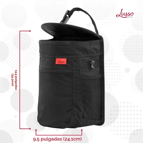 Miniatura 6 de Lusso Gear - Basurero para automóvil a prueba de derrames, cubo de basura colgante de 2.5 galones, para hombres y mujeres, interior extraíble