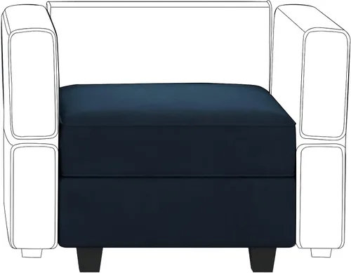 Miniatura 3 de Belffin Módulo de Almacenamiento con Otomana para Sofá Seccional Modular Asiento Cuadrado Cubo de Terciopelo Azul