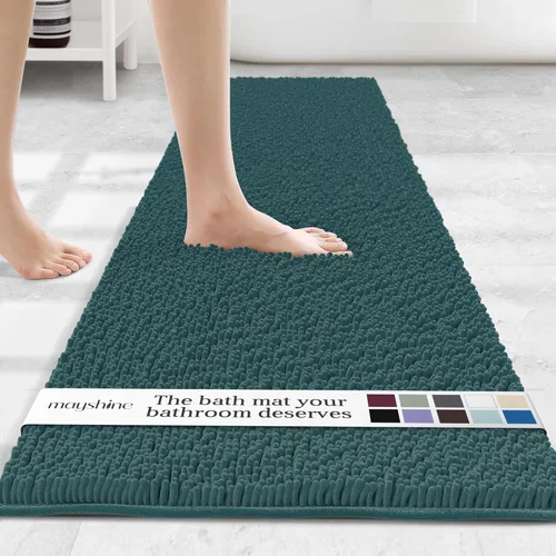 Miniatura 62 de MAYSHINE Alfombra de Baño de Chenilla Afelpada Extra Suave, Súper Absorbente, Alfombra de Baño Antideslizante Microfibra Esponjosa