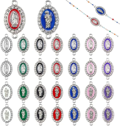 Miniatura 7 de 20 dijes de Virgen María San Judas para pulseras, cuentas de Virgencita Virgen De Guadalupe, joyería mexicana, colgante de rosario