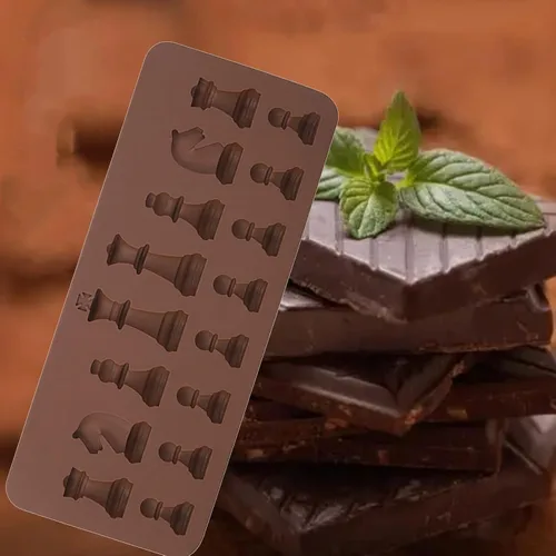 Miniatura 6 de Forma de ajedrez de chocolate de silicona para bricolaje, cera derretida para hornear, decoración para fiestas de cumpleaños, bodas, aniversarios