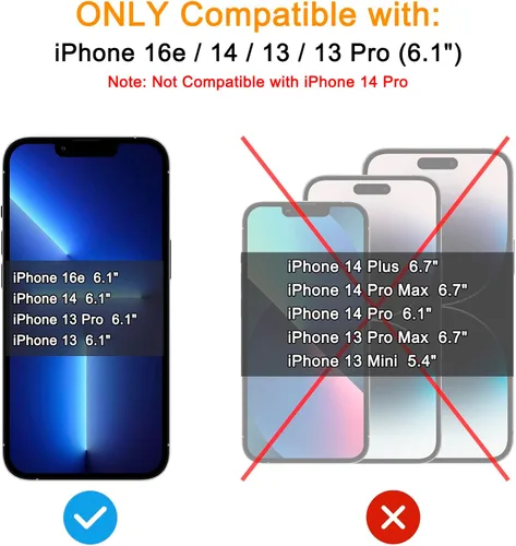 Miniatura 3 de TECHO Protector de pantalla de privacidad compatible con iPhone 16e / iPhone 14 / iPhone 13 / iPhone 13 Pro película de vidrio templado