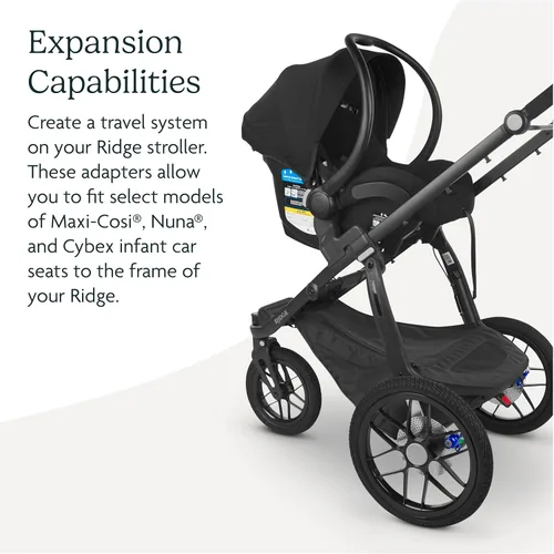 Miniatura 4 de UPPAbaby Adaptador de asiento de automóvil para cochecito Ridge, compatible con asientos de automóvil infantiles Maxi-Cosi, Nuna y Cybex, fijación