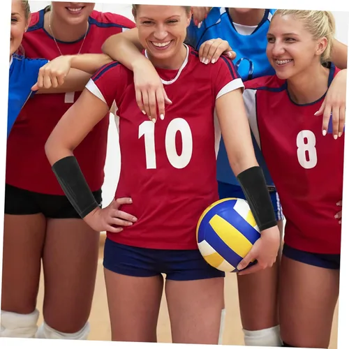Miniatura 7 de Yardwe 1 par de almohadillas elásticas para brazos de voleibol, protector deportivo para alivio y diseño transpirable para un uso cómodo