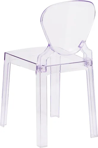 Miniatura 3 de Flash Furniture Silla Theo Ghost con respaldo de lágrima en cristal transparente
