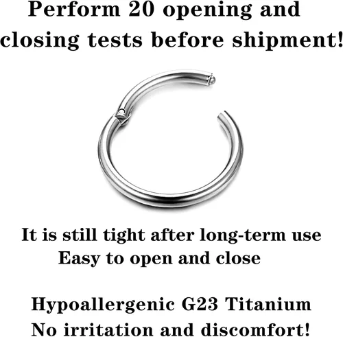 Miniatura 3 de Jstyle - Piercing de aro para nariz acero quirúrgico para cartílago tragus helix piercing Daith