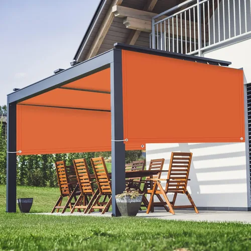 Miniatura 9 de Cubierta de sombra de pérgola Parasol Rectángulo Toldo Tela de bloqueo UV Gris