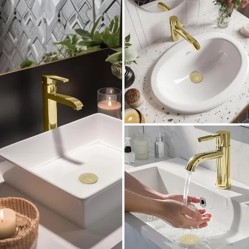 Miniatura 9 de Hibbent Colador de drenaje de lavabo de baño 3 en 1 mejorado, tapón universal desplegable con cesta de filtro de acero inoxidable extraíble atrapa