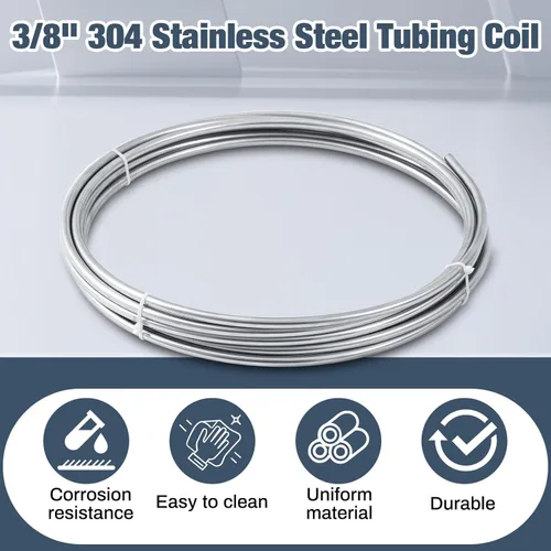 Miniatura 4 de MorningRo 3/8" x 50 pies 304 bobina de tubería de acero inoxidable aplicada para hacer bobinas de tubería de combustible, enfriamiento de mosto