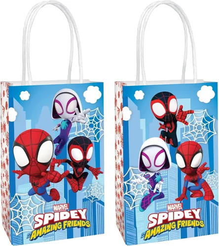 Miniatura 2 de Bolsas de papel kraft impreso, 8.25 x 5.25 x 3 pulgadas, 8 piezas, perfectas para fiestas, regalos y golosinas, unicornio encantado