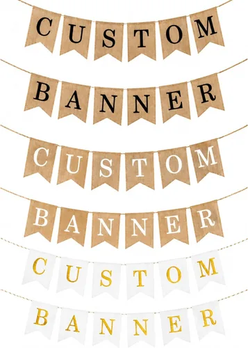 Miniatura 13 de Kit de pancartas personalizadas, 97 banderas de arpillera, letras y números preimpresos blancos, cuerda y aguja de 120 pies, pancarta personalizada