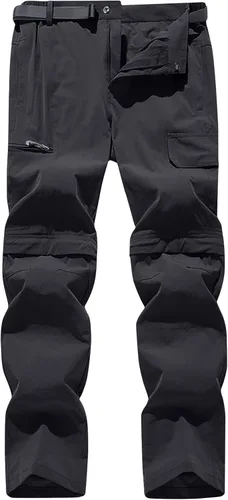 Miniatura 5 de Pantalones de senderismo convertibles para hombre, ligeros, con cremallera, transpirables, pantalones cargo casuales para exteriores, pesca, safari