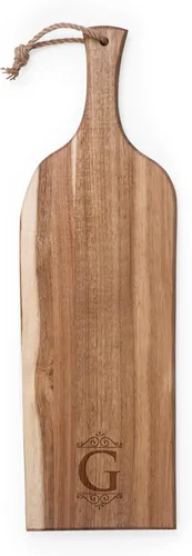 Miniatura 12 de PICNIC TIME Monogram - A - Tabla de embutidos de acacia personalizada de 24 pulgadas con borde de madera cruda, tabla de queso, plato para servir