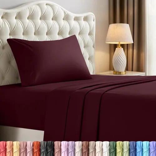 Miniatura 39 de Juego de sábanas King de Utopia Bedding – Juego de 4 sábanas para cama King, microfibra suave y transpirable, incluye 1 sábana bajera, 1 sábana Beige