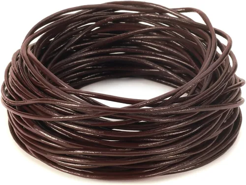 Miniatura 18 de Cordones de cuero redondos genuinos Beadnova de 0.05 a 0.19 in para el collar de la pulsera que rebordea la fabricación de la joyería, 01.blanco