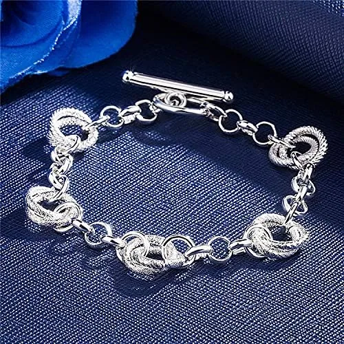 Miniatura 2 de Audofihy Pulseras con dijes para mujer, pulseras de plata de ley para mujer