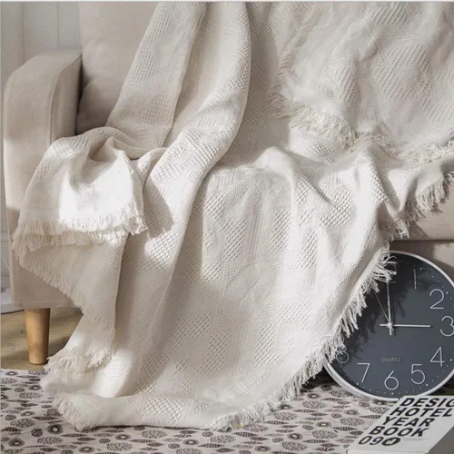 Miniatura 3 de SVIO-SOFACOVER - Manta con flecos para sofá, cama, silla, funda de sofá, tejido reversible, para casa de campo, sofá, toalla rústica, funda de sofá