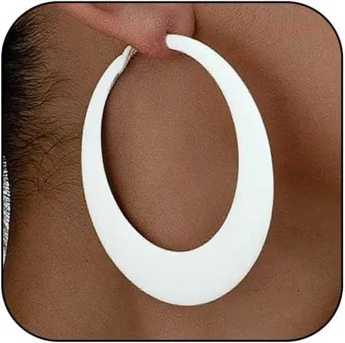 Aretes de aro coloridos para mujer, estilo vintage de los años 80 y 90, aretes de neón retro exagerados y gruesos, joyería Y2K, accesorio de disfraz