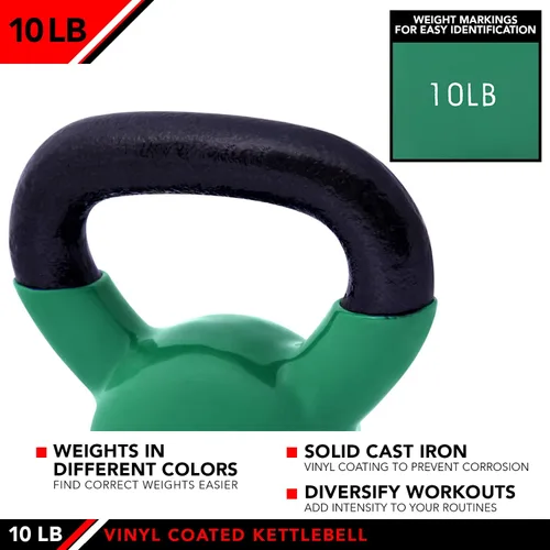 Miniatura 4 de JFIT Kettlebell Weights Vinyl Coated Iron