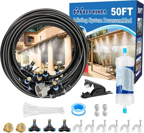 Miniatura 15 de Misters para patio exterior, sistema de enfriamiento de nebulización de agua al aire libre, 40 pies 39.4 ft. Kit de niebla de patio trasero