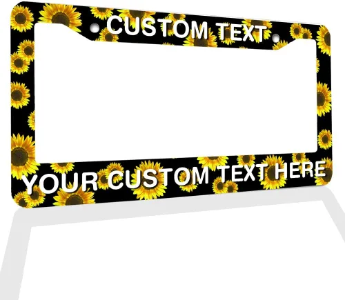 Miniatura 11 de Marcos de Matrícula con Cualquier Texto - Marco de Placa con Tu Mensaje Personalizado, Marco de Matrícula Personalizado con Nombre, Monograma, Logo