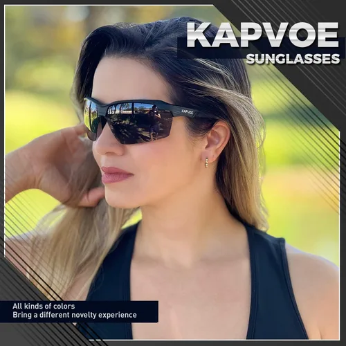 Miniatura 2 de KAPVOE Gafas de sol deportivas polarizadas para ciclismo, béisbol, correr, bicicleta de montaña, triatlón, golf, MTB para hombres y mujeres