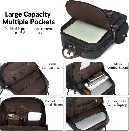 Miniatura 5 de Mygreen bolsa cruzada de lona, mochila de viaje