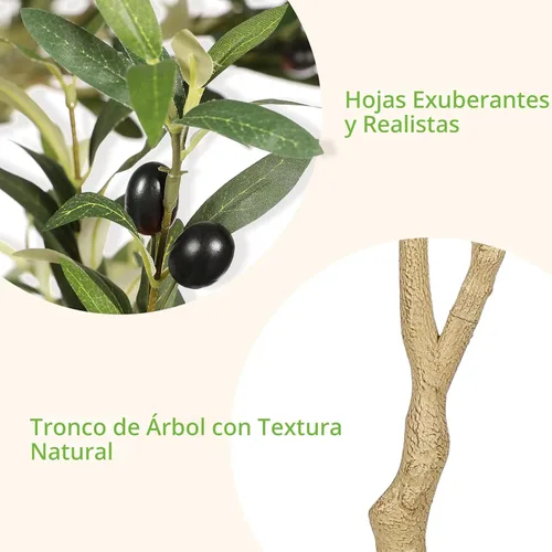 Miniatura 4 de Realead Árbol de olivo sintético de 6 pies, plantas de olivo alto, árbol de seda de olivo falso en maceta, olivos artificiales para decoración
