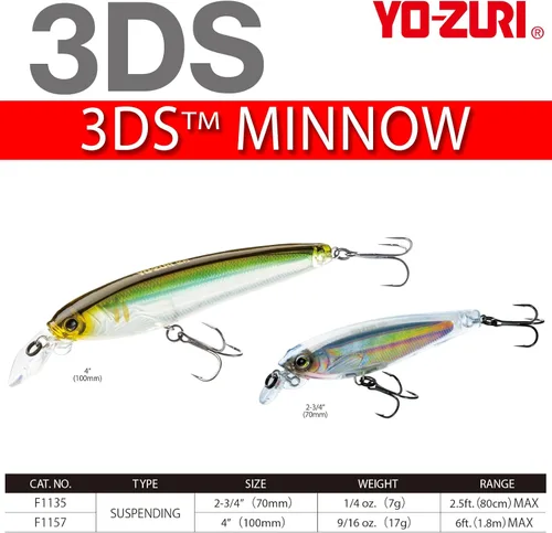 Miniatura 4 de Duel Yo Zuri F 1135 3 Ds Minnow Suspending Lure 2 4 Inch