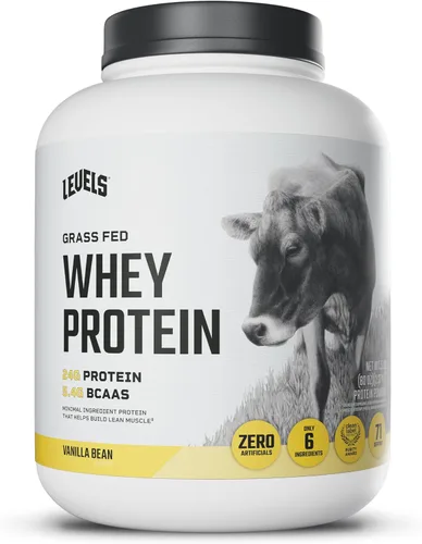 Miniatura 21 de Levels - Polvo de proteína de suero alimentado con pasto, sin artificiales, 24G de proteína, chocolate puro, 5 libras