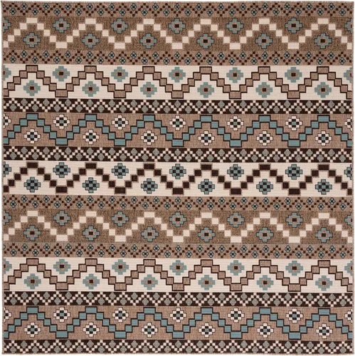 Miniatura 21 de SAFAVIEH Alfombra lavable para exteriores, colección Veranda – Alfombra de pasillo de 2.3 x 6 pies, color azul y crema, no desprende pelusa y fácil