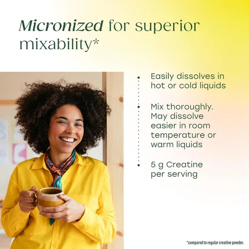 Miniatura 4 de MegaFood Polvo de monohidrato de creatina micronizado - Polvo sin sabor para después y antes del entrenamiento para hombres y mujeres - Apoyo al