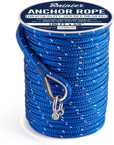 Miniatura 18 de RainierSupplyCo Cuerda de anclaje para barco - Línea de anclaje de cuerda marina trenzada doble - 100/150 / 200/300 pies de línea de navegación