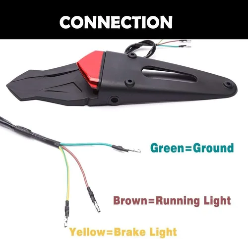 Miniatura 5 de Luz trasera LED roja de montaje en guardabarros trasero, lámpara de freno, señales de giro, luz de placa de matrícula para motocicleta todoterreno