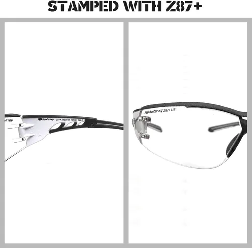 Miniatura 3 de HTS HUNTERSKY Gafas de seguridad de tiro envolventes U6 transparentes, antiniebla y antiarañazos, ligeras y súper flexibles con ANSI Z87.1