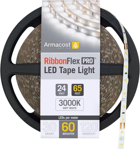 Miniatura 48 de Armacost Lighting RibbonFlex Pro 136230 - Tira de luces LED blancas de 24 V, 120 LED/m, 2700K, 16.4 pies