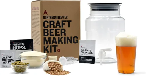 Northern Brewer - Kit de inicio de fabricación de cerveza artesanal de 1 galón sin sifón, equipo y kit de recetas de cerveza (Pale Ale)