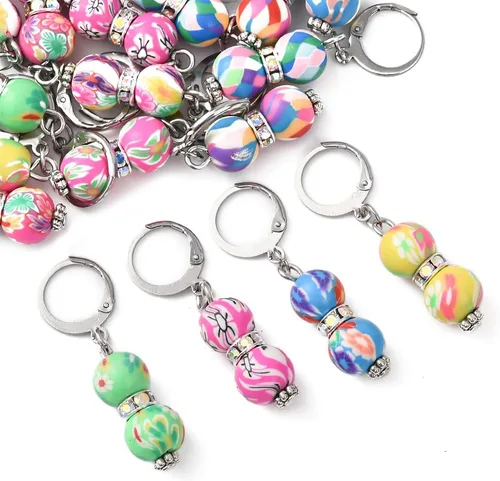 Miniatura 14 de SUNNYCLUE 1 Caja 30Pcs Marcadores de Puntada para Tejer y Ganchillo, Adornos de Flor de Margarita, Perlas de Perla, Tirador de Cremallera, Clip 30