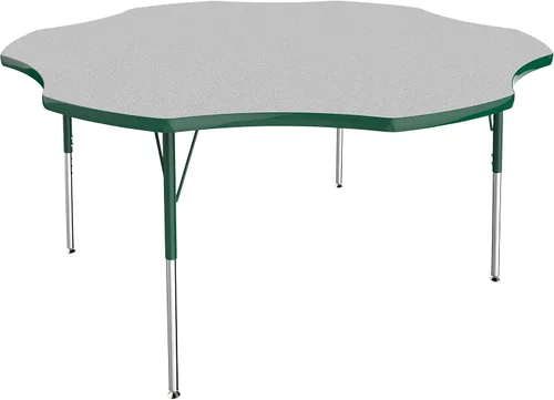 Miniatura 56 de FDP Clover Mesa de Actividades Escolar y de Oficina (48 x 48 pulgadas), patas estándar con deslizadores giratorios para entornos de asientos