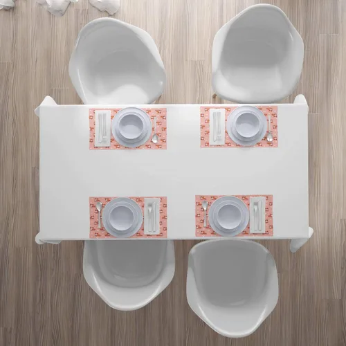 Miniatura 4 de Ambesonne Dog Lover - Juego de 4 manteles individuales de tela lavable para mesa de comedor, tamaño estándar, diseño de Corgi saltando y corriendo