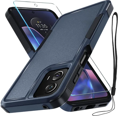 Miniatura 12 de Funda compatible con Moto G 5G 2024, cuerpo completo, resistente, resistente, a prueba de golpes, con correa de cordón, protector de pantalla