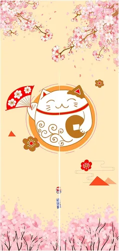 Miniatura 17 de LIGICKY Cortinas Noren estilo japonés para puerta, gruesas, largas, impresas, tapices colgantes para decoración del hogar, 33.5 x 47.2 pulgadas