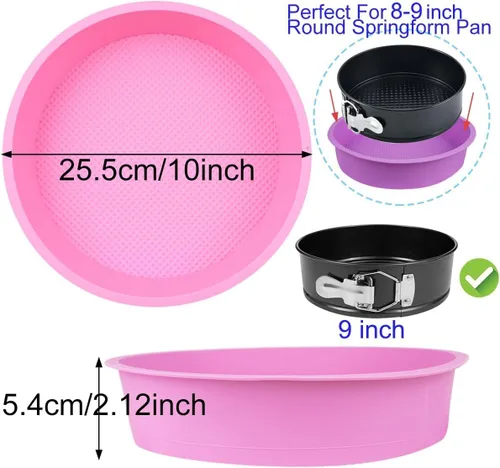 Miniatura 2 de 3 protectores de sartén desmontable, protector de baño de agua, bandeja de silicona para tartas de queso de 9 pulgadas para evitar que el agua entre