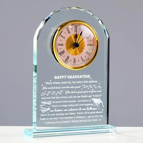 Regalos de graduación Qianwei para él y ella - Reloj de cristal Clase de 2025 Regalos de presente para mujeres y hombres, graduados de universidad,