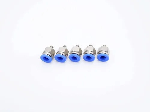 Miniatura 9 de Accesorio de conexión de empuje 5/32" Tubo OD x 10-32 UNF rosca macho, Conectores neumáticos de aire y agua de empuje rápido rectos para macho