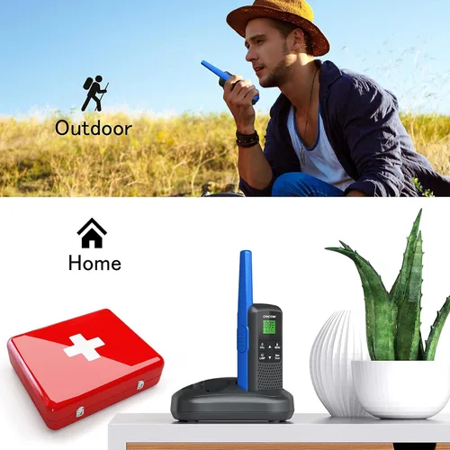Miniatura 7 de Walkie Talkies - GOCOM G600 FRS Radio bidireccional para adultos 2W de largo alcance Walkie Talkie recargable, escaneo VOX, NOAA y alertas
