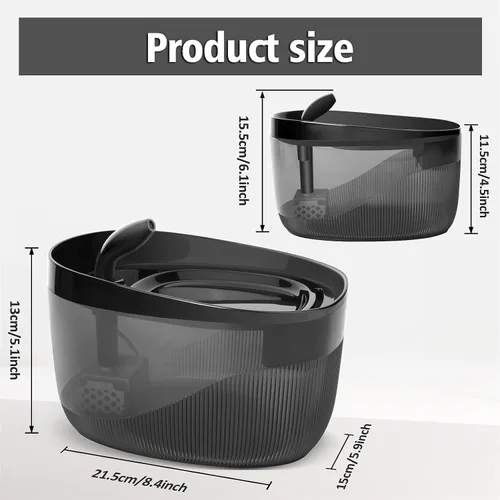 Miniatura 2 de Fuente de agua para gatos de 74 oz/2.2 L, dispensador automático de agua para mascotas para interiores con bomba ultra silenciosa, 2 modos de flujo