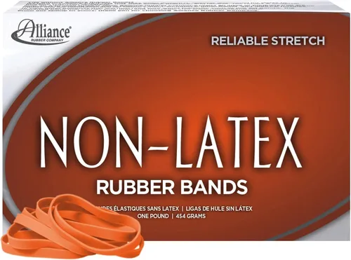 Miniatura 9 de Alliance Rubber 37646#64 Bandas de goma sin látex, caja de 1 libra contiene aproximadamente 380 bandas (3 1/2 x 1/4 pulgadas, naranja)