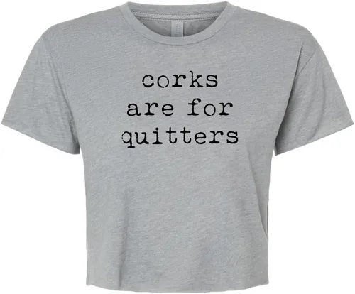 Miniatura 10 de Cute Women's Screen Printed Crop Tee, Shirts With Sayings, Heather Gray or Gold